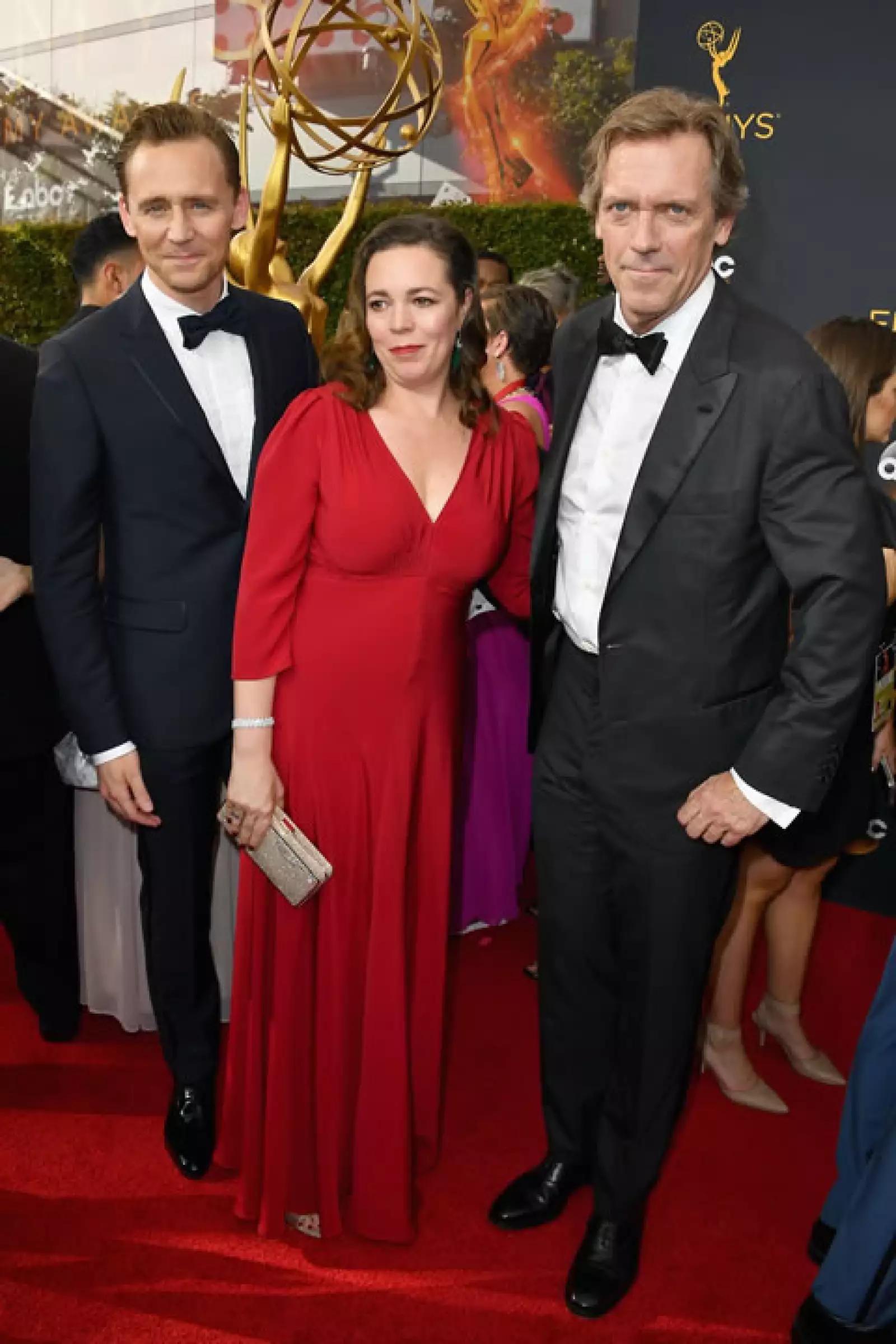 Tom Hiddleston, actress Olivia Colman, Hugh Laurie.