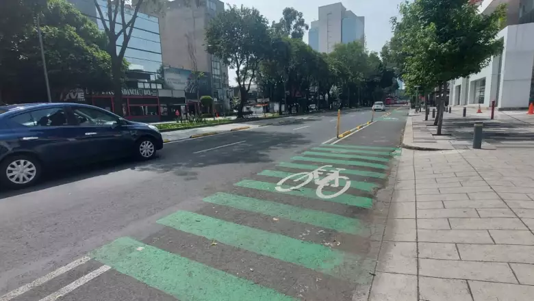 Avance de la ciclovía de Insurgentes