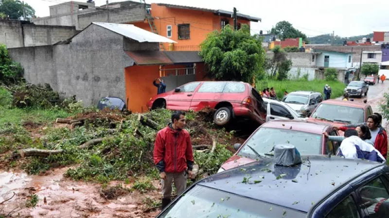 autos dañados por lluvias en veracruz