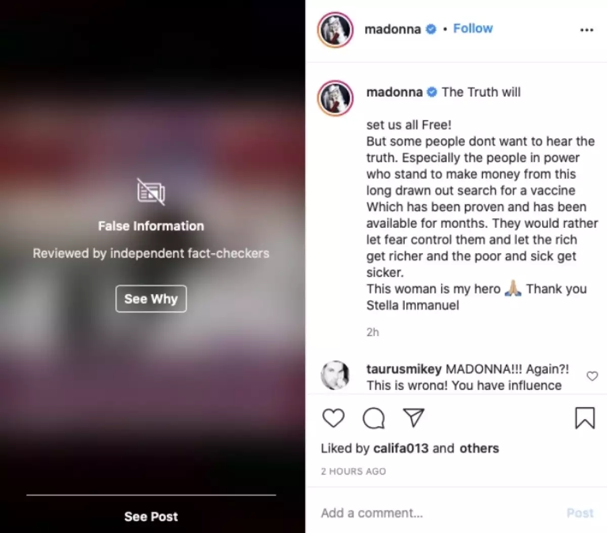 Instagram de Madonna