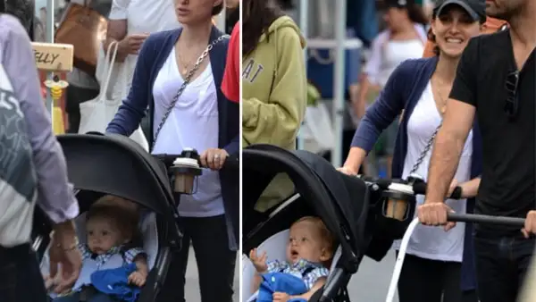 La actriz de 31 años y Benjamin Millepied fueron fotografiados mientras caminaban por un mercado de Los Ángeles acompañados de su pequeño Aleph.