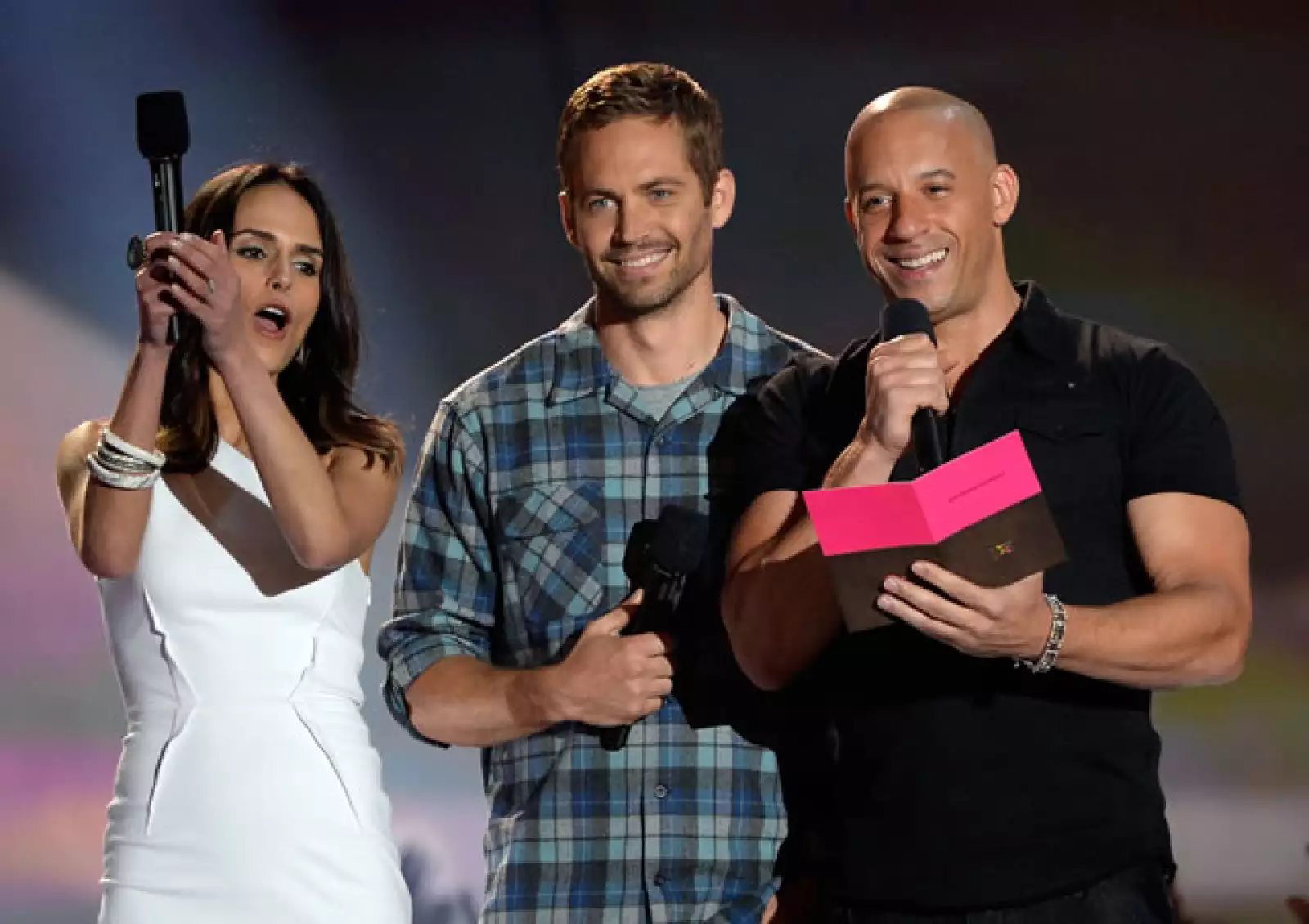 Jordana Brewster, Paul Walker y Vin Diesel, reparto de `Rápido y Furioso´favoritos de los asistentes a los MTV Movie Awards.