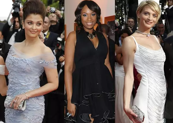 Aishwarya Rai, Jennifer Hudson y Sarah Marshall lucieron diferentes accesorios.