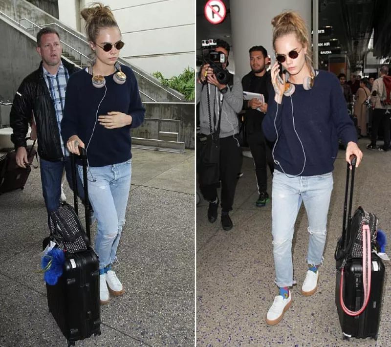 La modelo insultó al personal de seguridad de la estación Gare du Nord de París cuando intentaron revisar su maleta antes de acceder al tren.