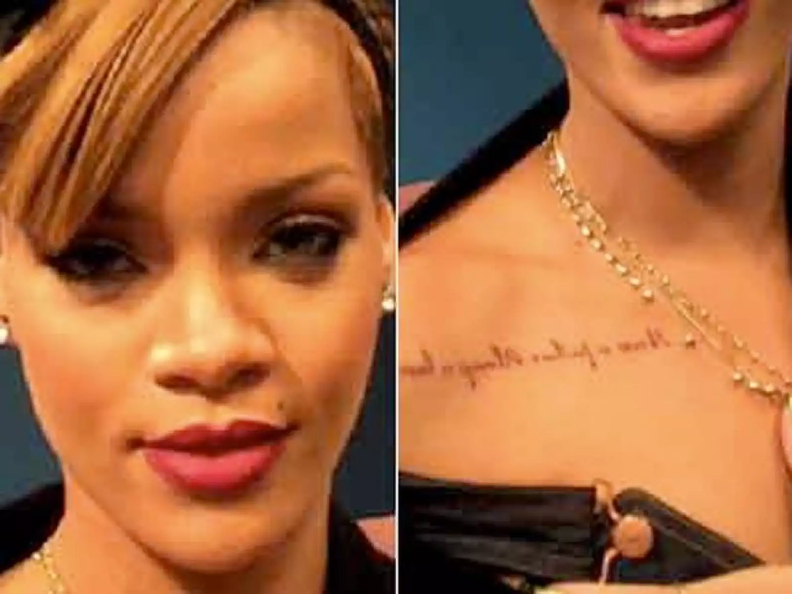 Rihanna se realizó un nuevo tatuaje ubicado bajo su clavícula derecha que dice: ‘Never a failure. Always a lesson’ (‘Nunca un fracaso. Siempre una lección’), y el cual fue publicado por la revista OK estadounidense.
