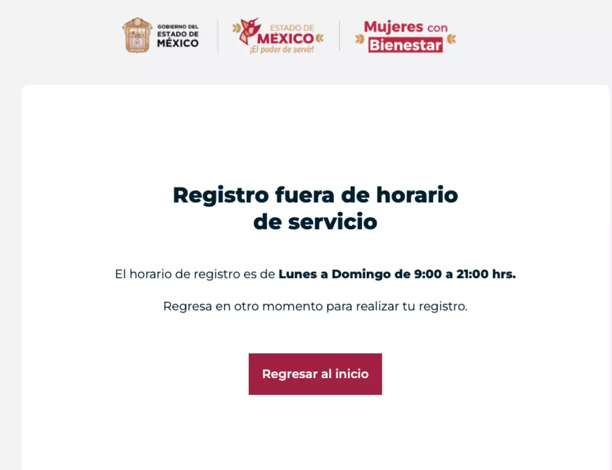 Registro a Mujeres con Bienestar: la página está saturada y fuera de servicio
