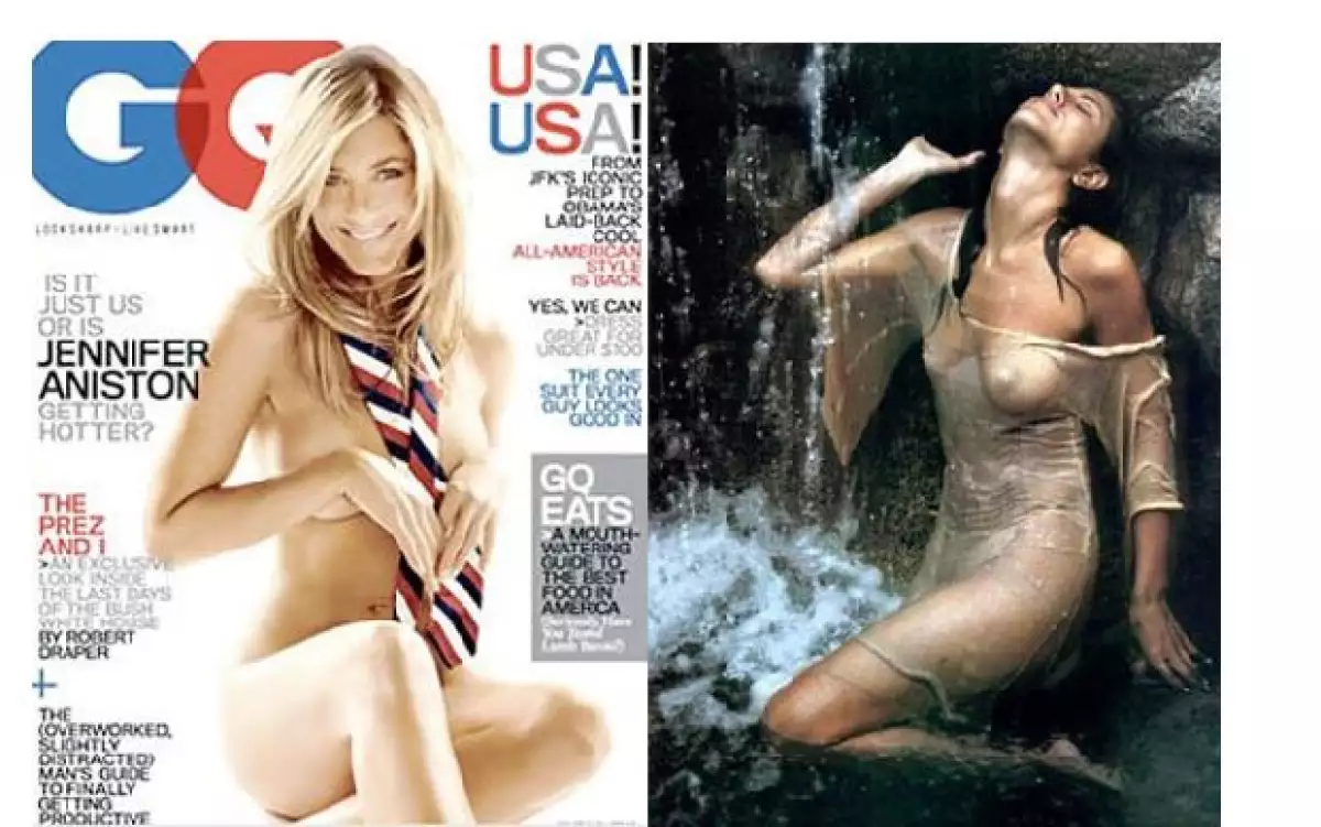 La atractiva ex de Brad Pitt ha sorprendido en sus últimas producciones de foto al aparecer más sexy que nunca. Primero en un calendario y ahora en la portada de una revista.