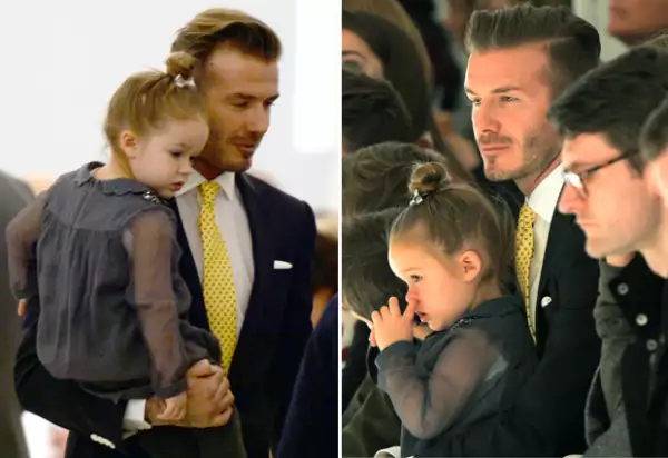 En 2014, Victoria la vistió muy fashion para el desfile, incluso su peinado era muy chic.