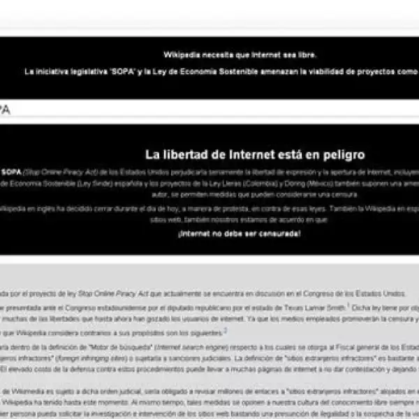 wikipedia español apagon sopa