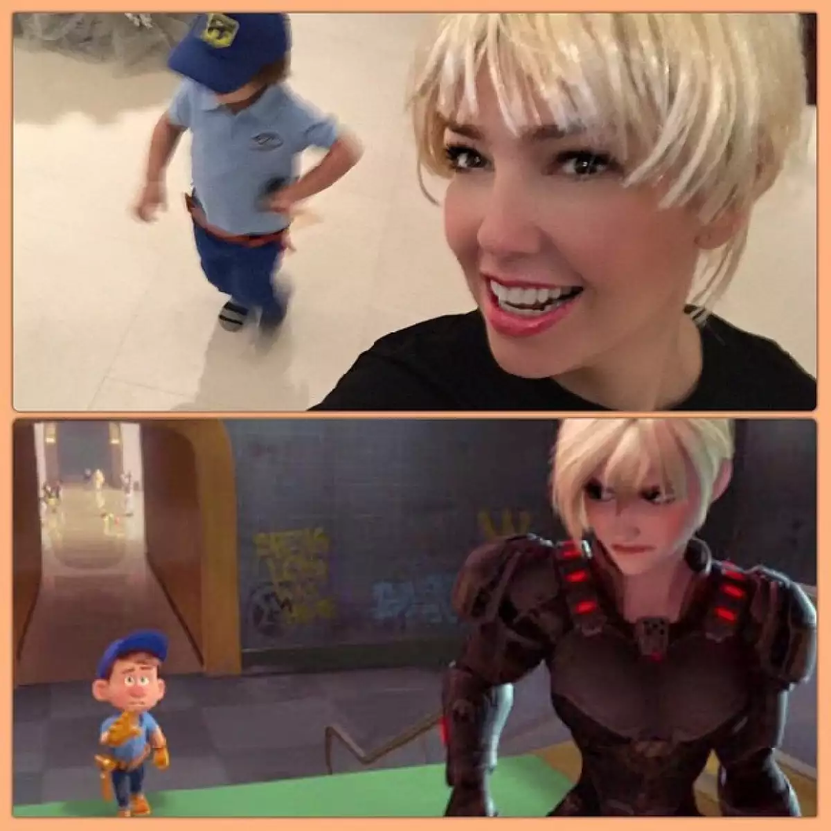 Thalía publicó la foto en donde tanto ella como Matti se ven iguales a los personajes de Ralph el Demoledor.