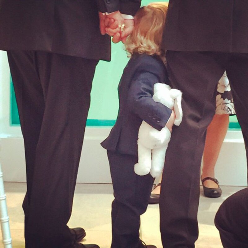 Sus hijos también fueron protagonistas en la boda.
