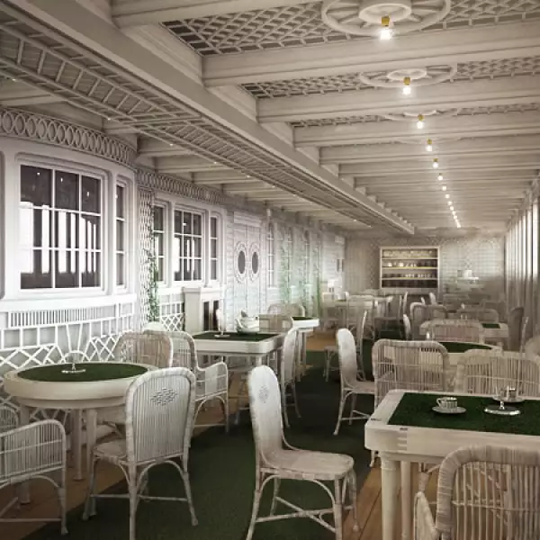 El crucero australiano zarpará en 2018 desde Jiangsu hacia Dubái y posee las mismas amenidades que el original, como el Café Parisien.