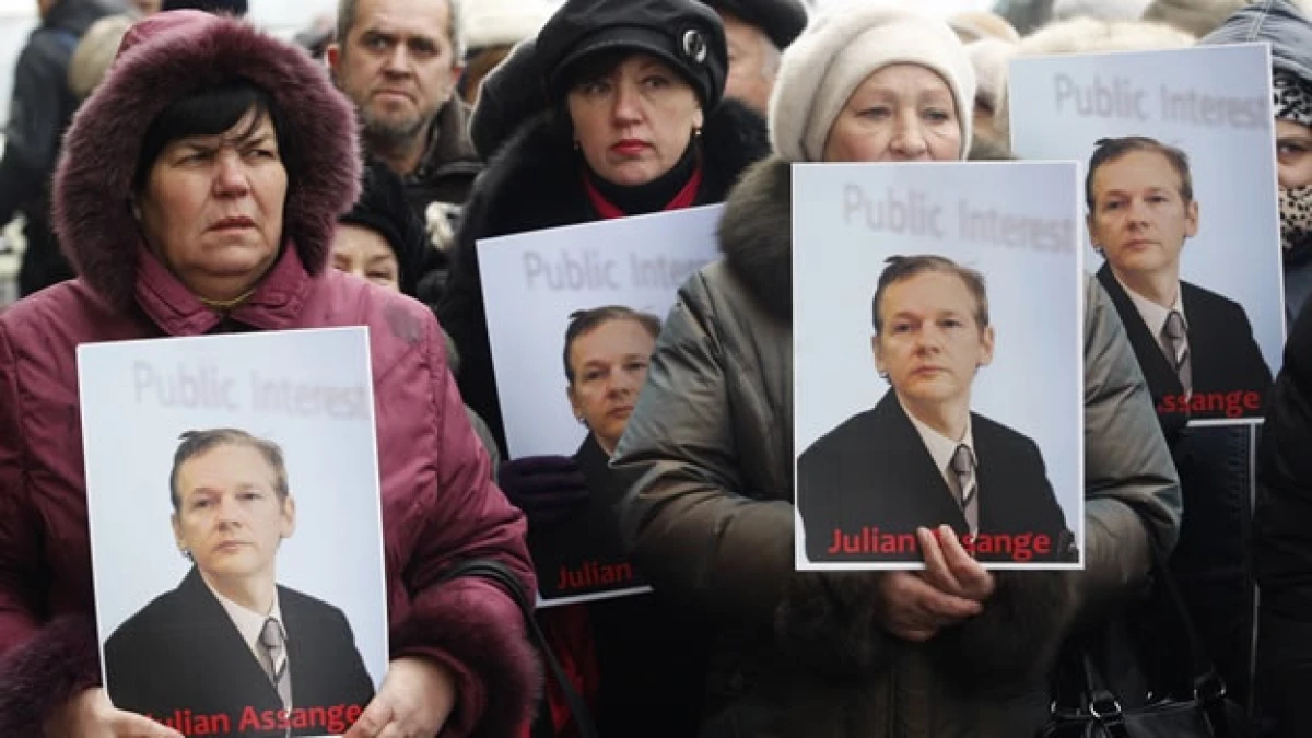 Protestas a favor Julian Assange Ucrania