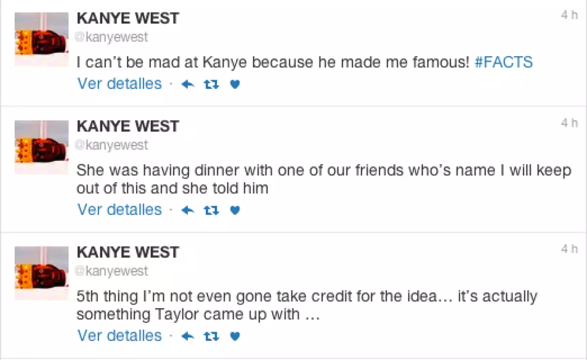 Kanye dice que Taylor ya sabía de la letra antes de ser lanzada.