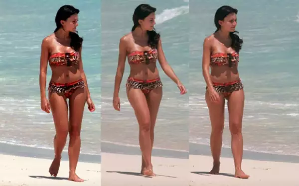 Angelique se dio tiempo de pasear por las playas de Cancún.