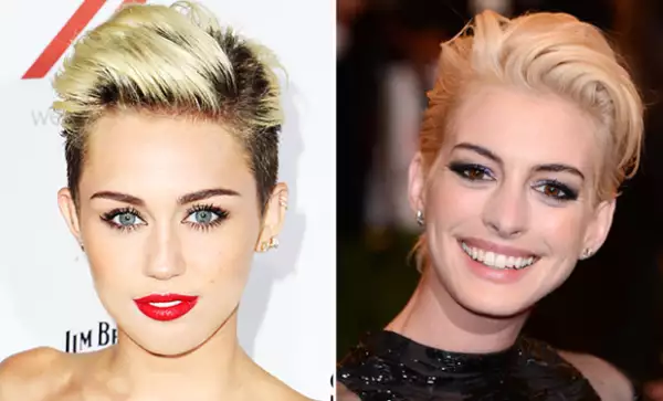 Miley Cyrus y Anne Hathaway