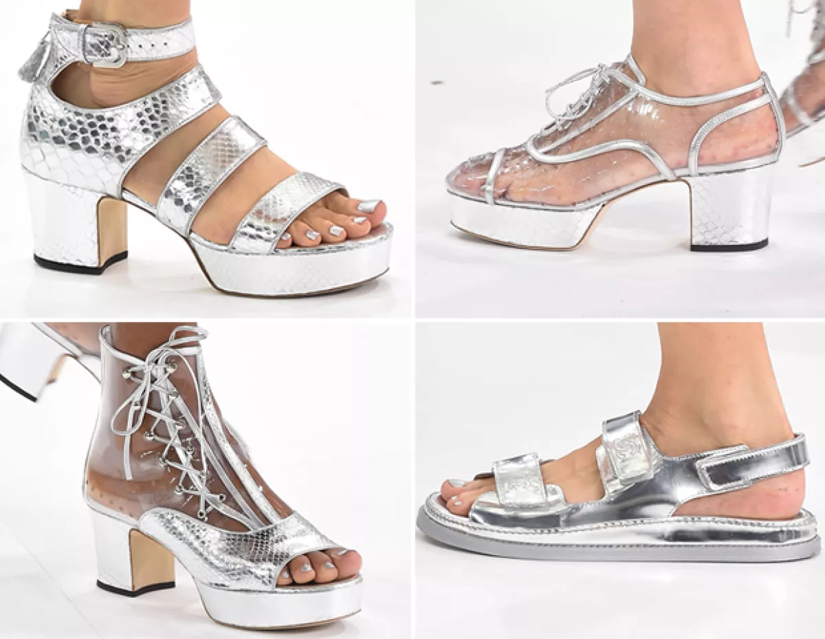 Zapatos metálicos de Chanel.
