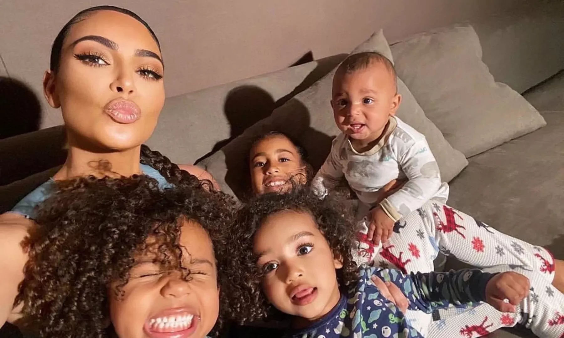 Kim Kardashian y sus hijos