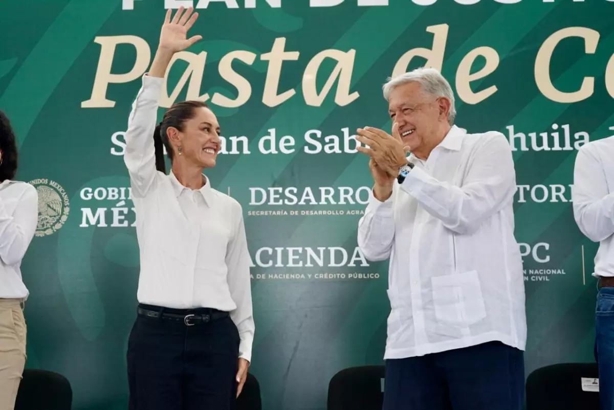 sheinbaum y AMLO en pasta de conchos