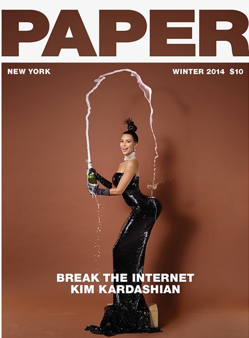 Anteriormente Kim había "roto" el internet con una portada en Paper Magazine que igualmente exageró sus atributos.