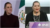 En la imagen, del lado izquierdo la presidenta Claudia Sheinbaum y del lado derecho, la consejera presidenta Guadalupe Taddei.