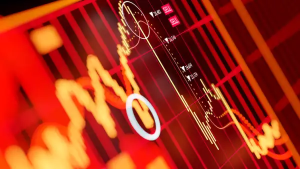 gráfico financiero con caidas