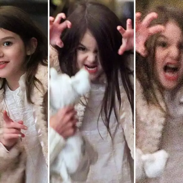 La pequeña Suri Cruise lanzó un gruñido en contra de los paparazzi.