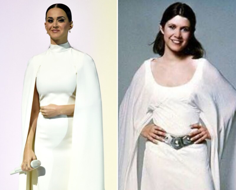 El look de Katy fue comparado con el vestido de la princesa Lea.