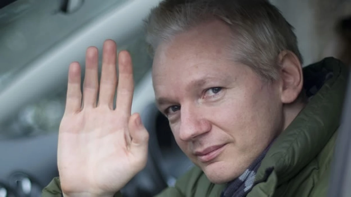 julian assange saluda