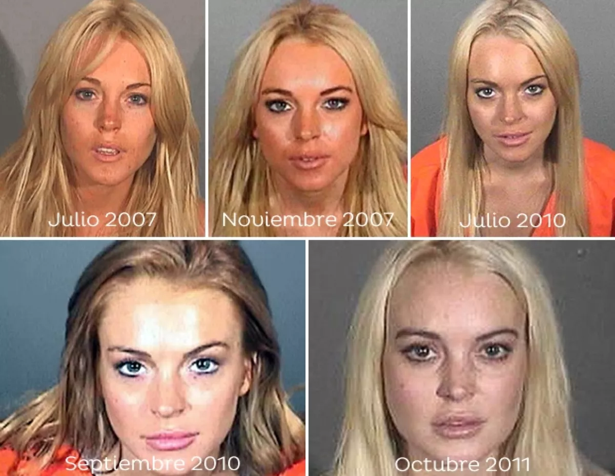 Los anteriores mugshots de Lindsay Lohan.