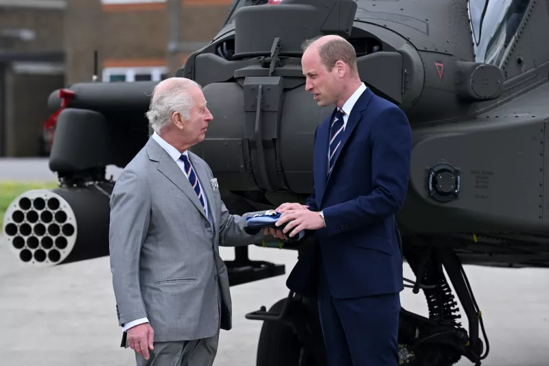 King Charles III hands over the role of Colonel-in-Chief of the Army Air Corps to Prince William, Army Aviation Centre,
Middle Wallop, Stockbridge, Hampshire, UK - 13 May 2024