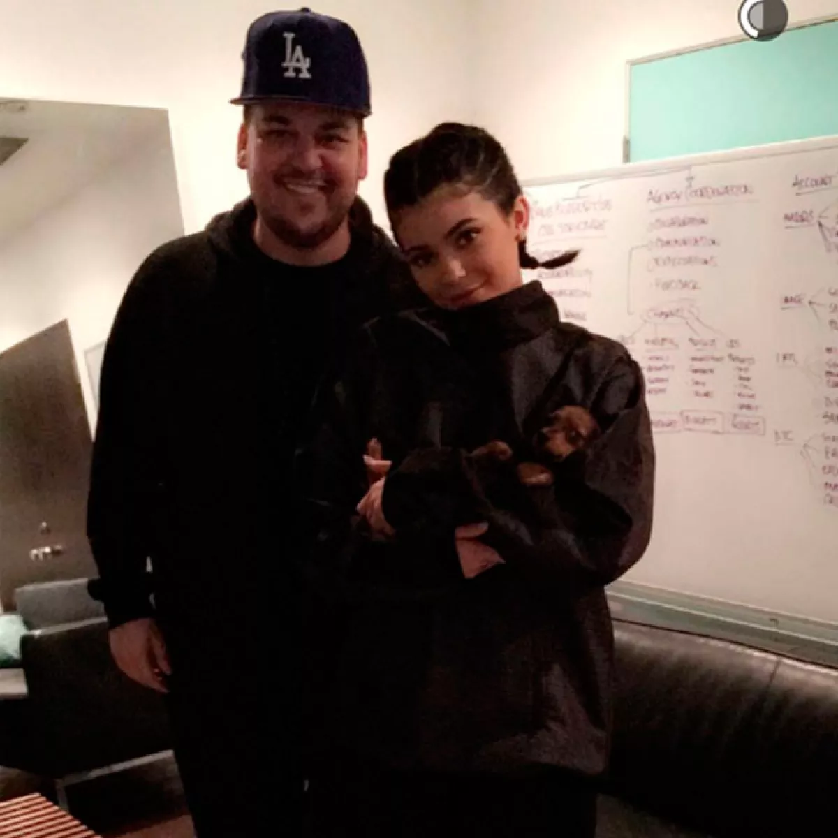 con esta foto, Rob y Kylie dejaron claro que entre ellos no hay problemas.