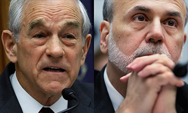 La propuesta fue hecha por el representante Ron Paul (izq) y rechazada por Ben Bernanke (der). (Foto: Cortesía CNNMoney)