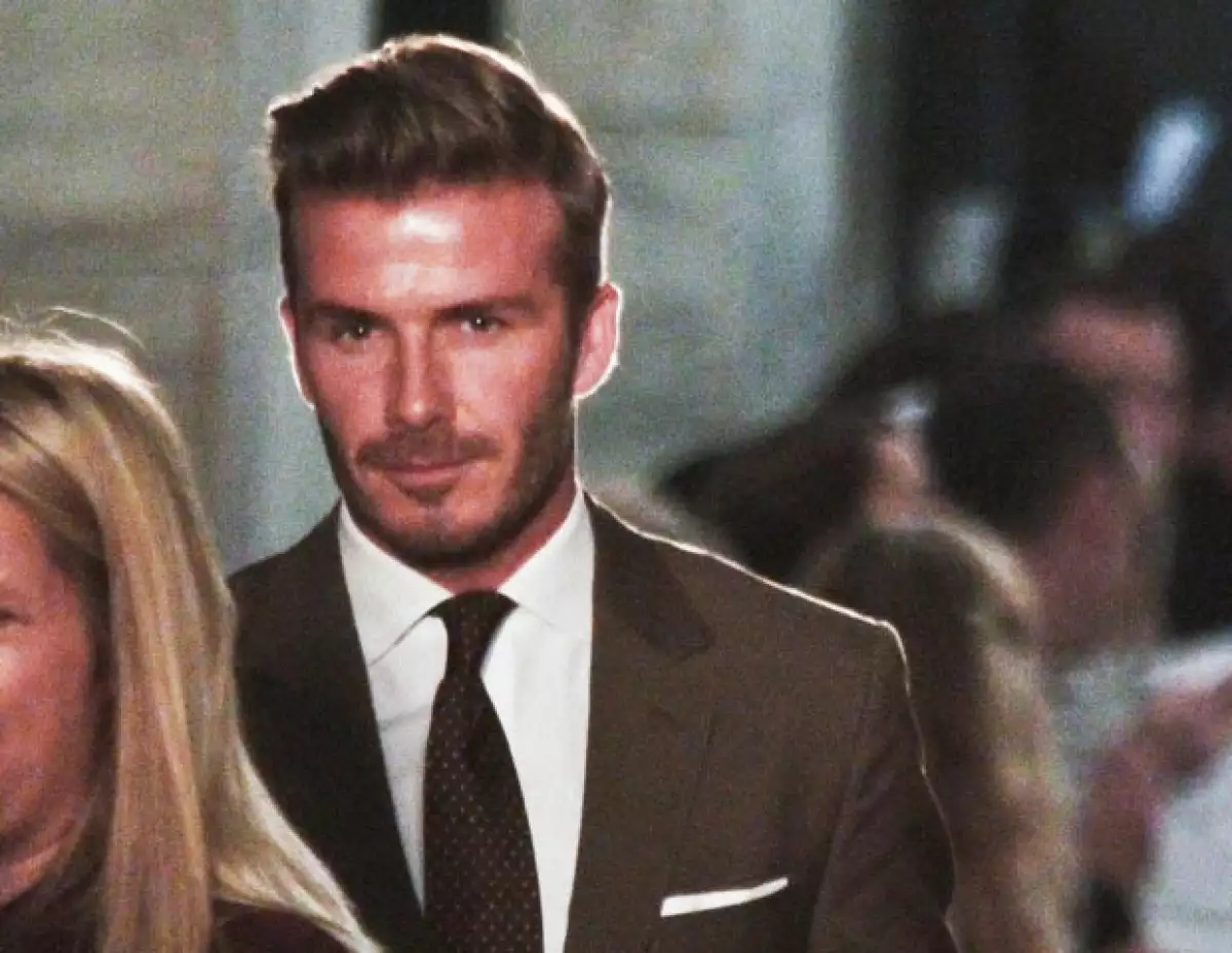 David Beckham acompañó a su esposa en su momento.