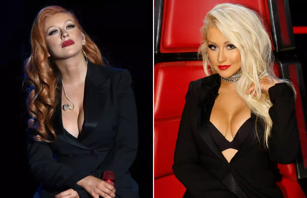 Christina Aguilera dejó su característico pelo platinado por un pelirrojo.