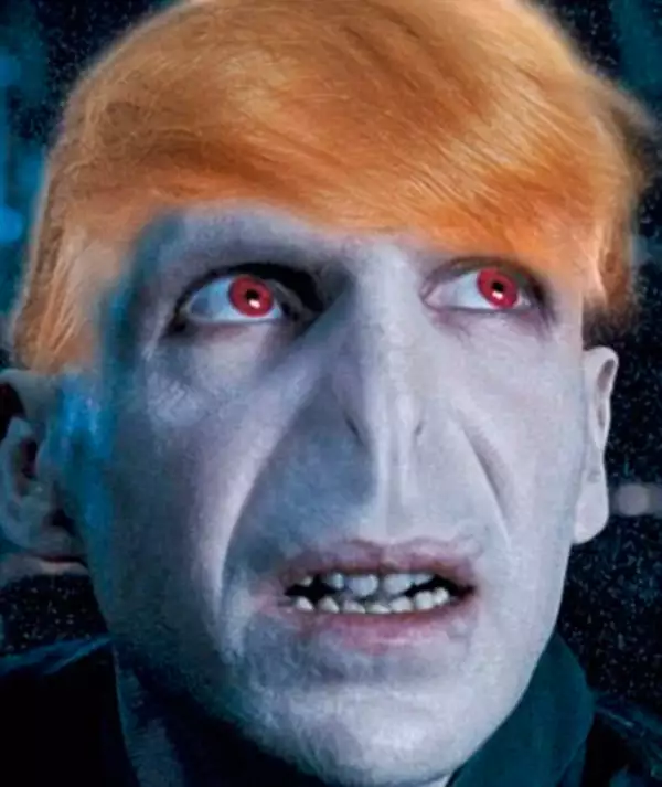Posteriormente comenzaron a surgir memes de Voldemort como Donald Trump.