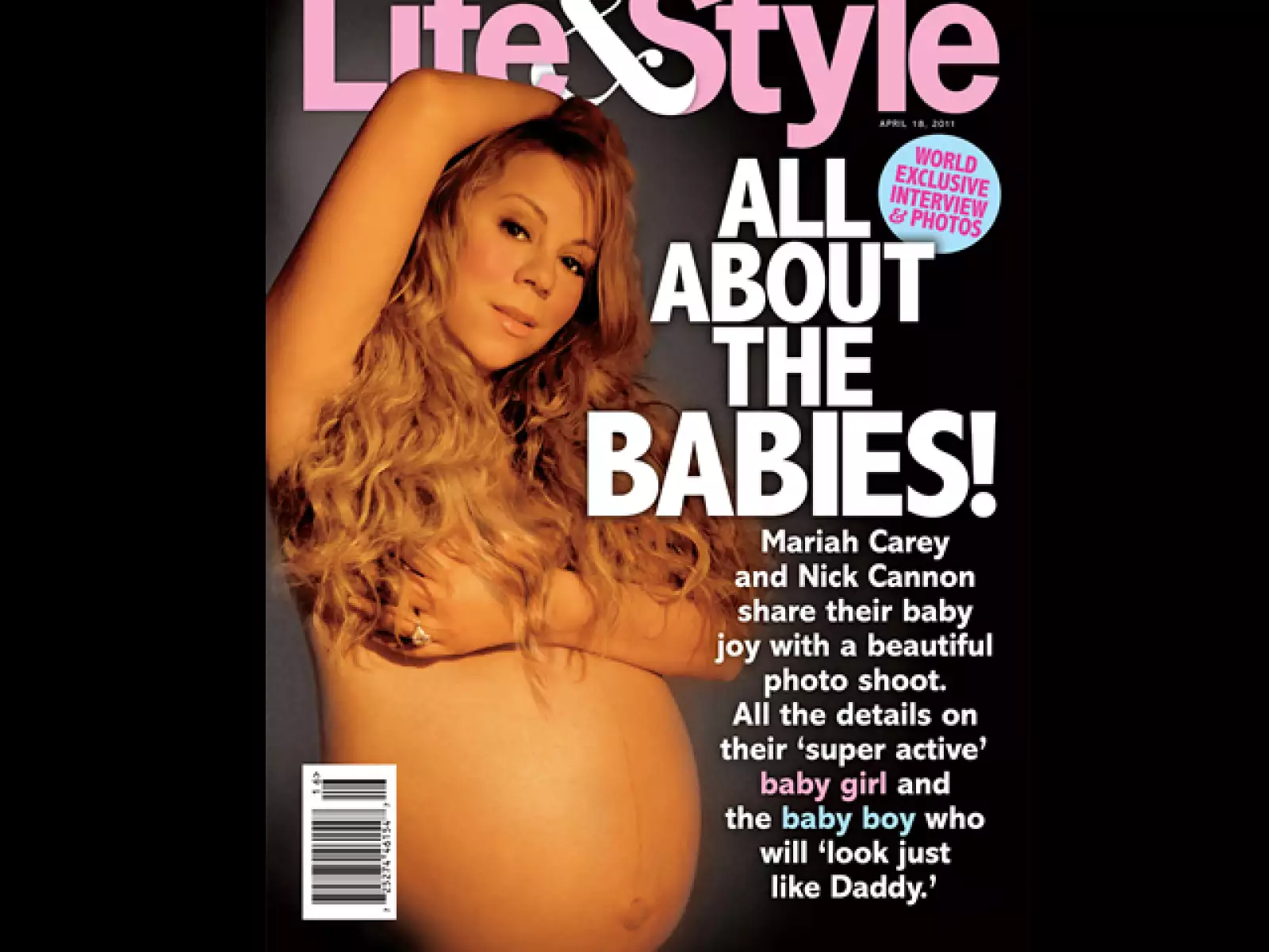 Mariah Carey acaba de posar en Life&Style mostrando su pancita de embarazada.