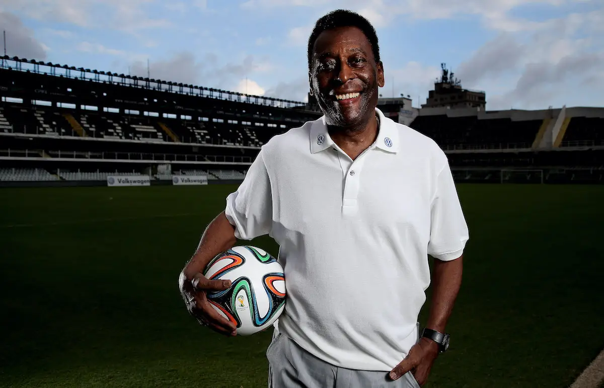 Pele At Stadium Vila Belmiro