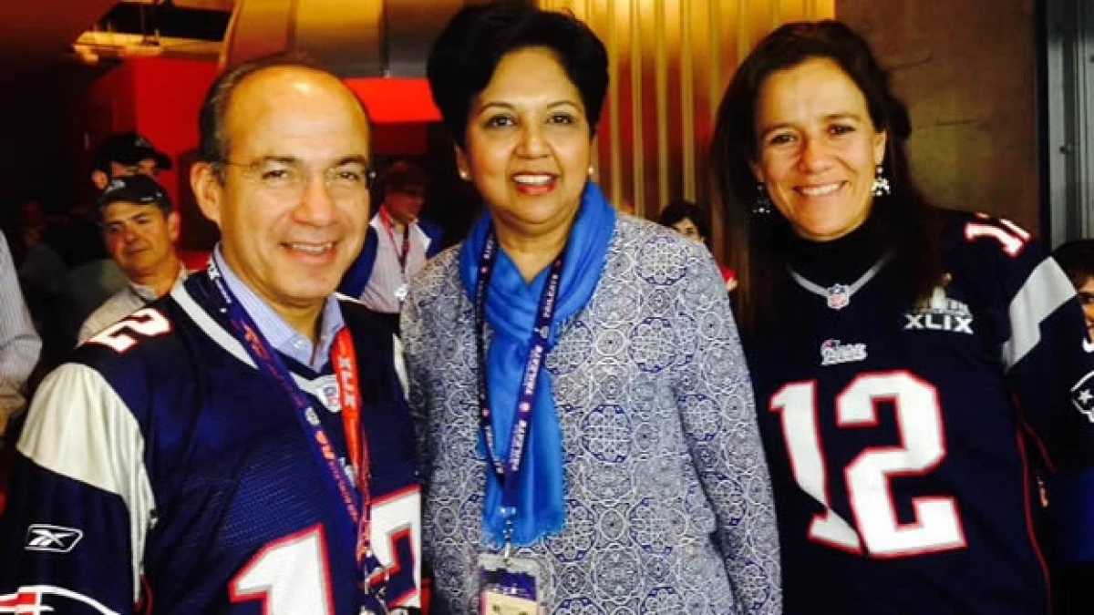 El expresidente de México Felipe Calderón, la directora ejecutiva de Pepsi y Margarita Zavala