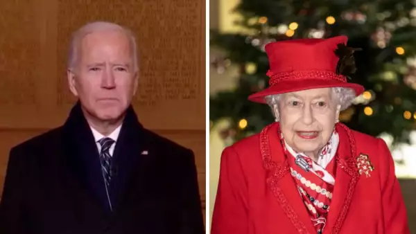 Joe Biden y la reina Isabel II