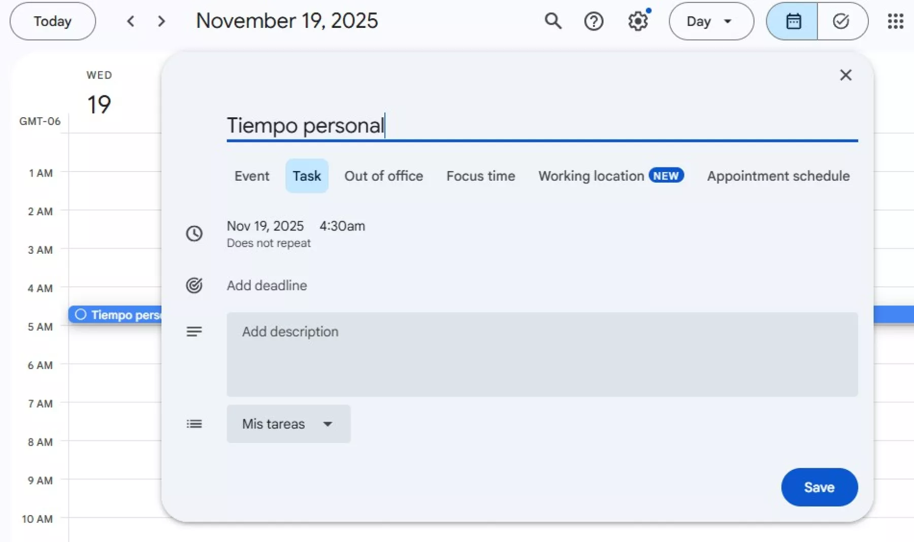 Google Calendar ya te deja reservar un tiempo para ti y tu tareas sin que tengas que recurrir a reuniones falsas