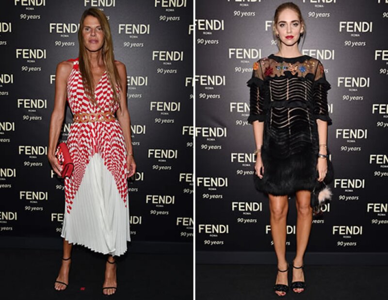 Anna Dello Russo y Chiara Ferragni no pudieron perderse el 90 aniversario de la firma.