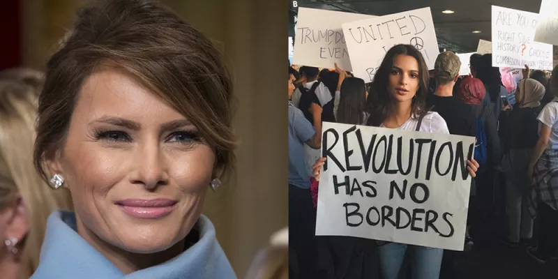 Melania Trump y Emily Ratajkowski