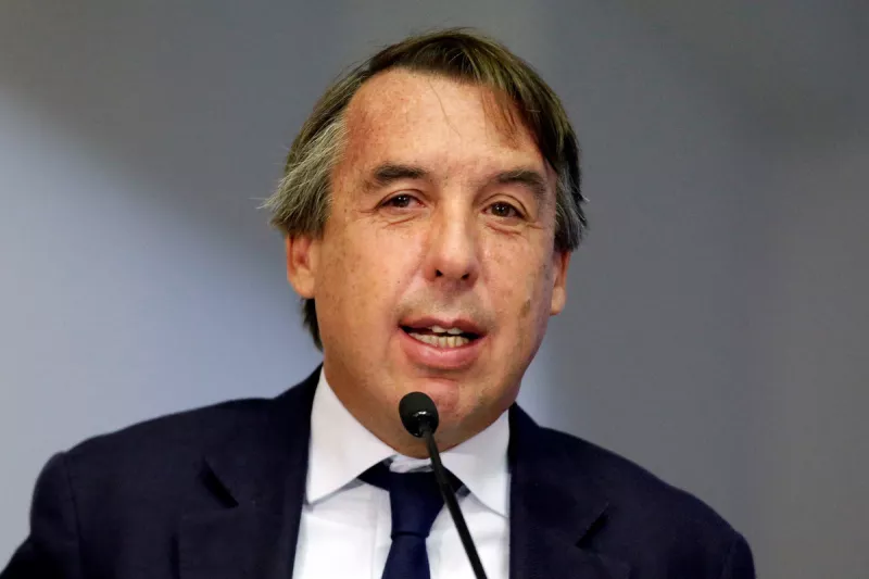 FILE PHOTO: CEO and Chairman of the Board of Grupo Televisa Emilio Azcarraga Jean speaks during an event to announce the advance of a program in benefit for communities affected by the quakes of September 2017, in Mexico City