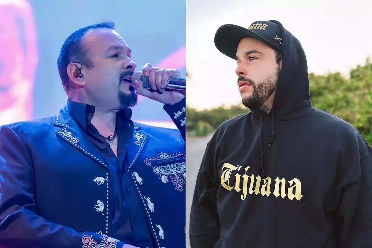 Foto armada con imágenes de Pepe Aguilar y su hijo mayor Emiliano Aguilar