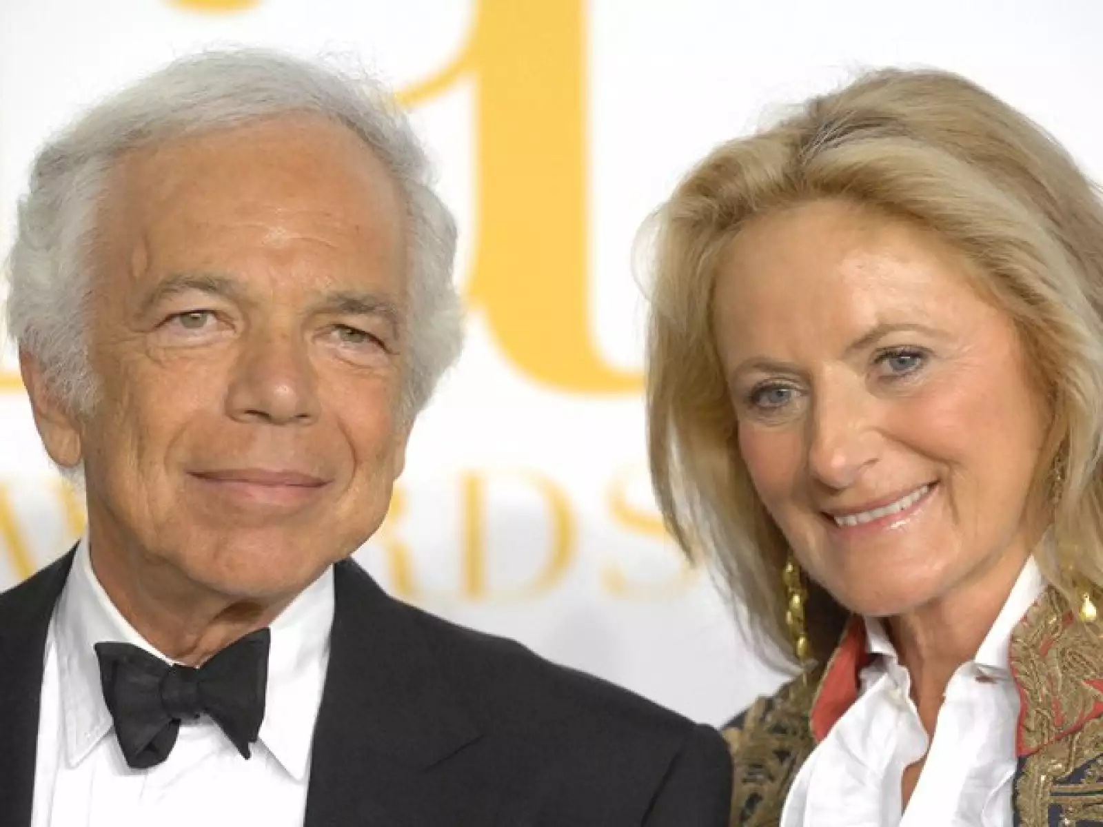El diseñador Ralph Lauren llegó con su esposa, Ricky Lauren.