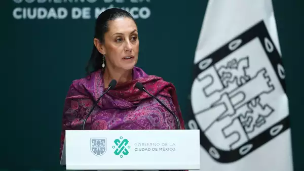 (Claudia Sheinbaum, durante una conferencia)