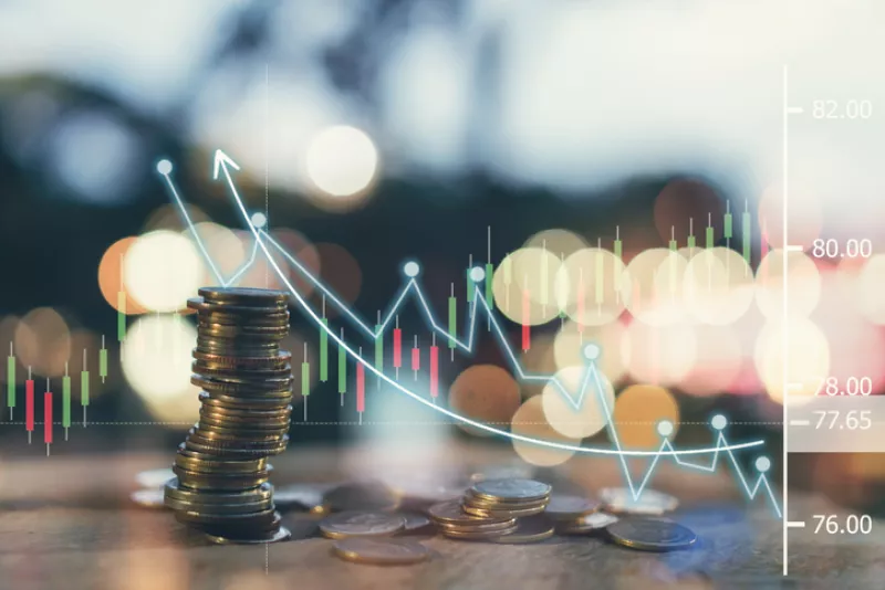 money, coins growing concept and the financial goals success. with night bokeh lights background.