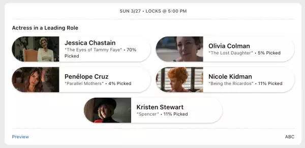 Oscars Pick'em app