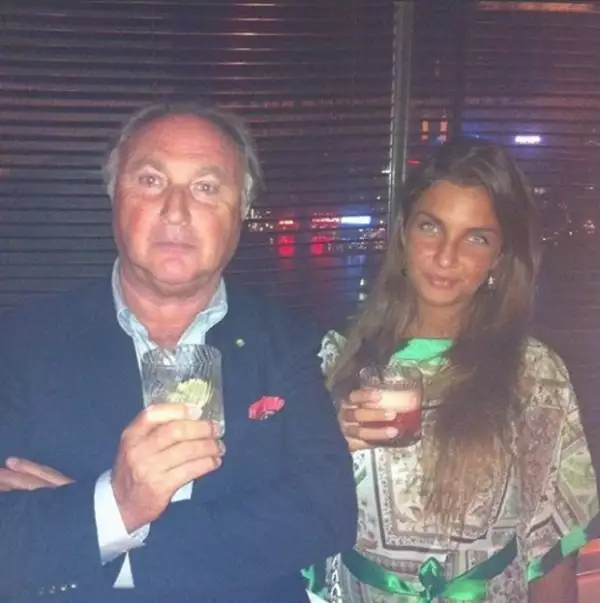 Elettra con su papá, el empresario Tonino Lamborghini, hijo del fundador de la automotriz.
